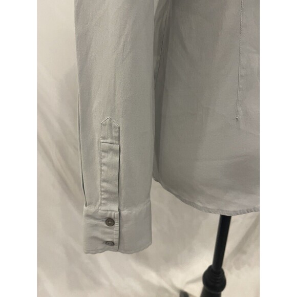 Vintage Silk Shirt 9/10 Button Up Down Blouse Top Express Silver Classic - Picture 7 of 9